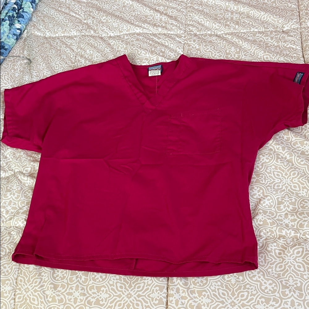 Cherokee Raspberry Scrub Top - Picture 2 of 5